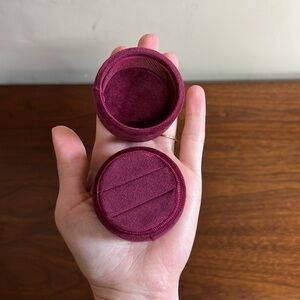 Handmade Burgundy Velvet Ring Box